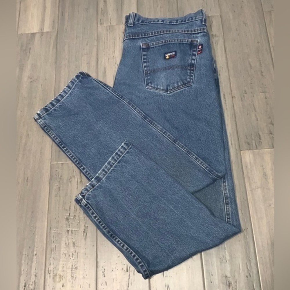 LAPCO FR NFPA 2112 CAT 2 Men’s Welding Oilfield Work Jeans Medium Washed 42”